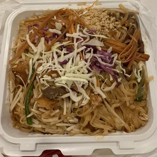Pad Thai with Beef &amp; Tofu ($16.50) Beef is an extra charge but so good!!
