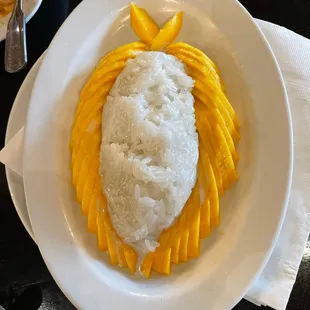 The mango, sweet, sticky rice (this is seasonal only so get it while it's available... It's excellent)