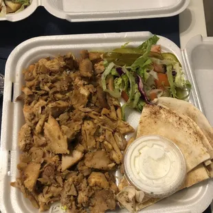Chicken shwarma plate