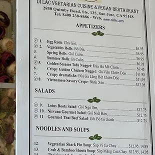 Menu updated