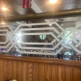 View from our booth across to the other side of the restaurant to the fireplace area.