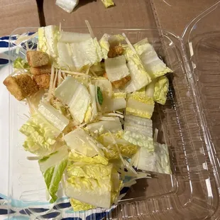 My terrible Cesar salad.
