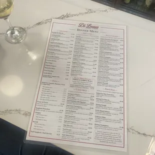 Wine menu.