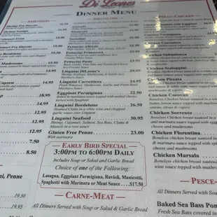 Huge menu