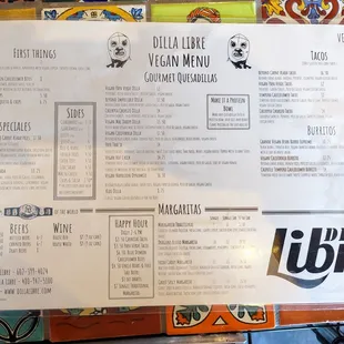 Vegan Menu