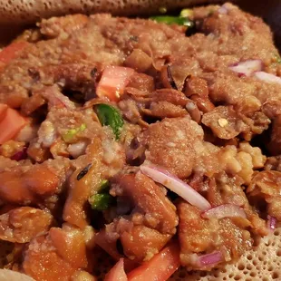 Fule ($8), vegan by default. It's hard to find this fava bean dish. It was fine, but missing the normal French bread.