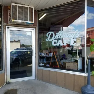 the entrance to dillehays cafe
