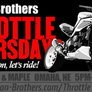 Here are the Throttle Thursday 2015 event dates! #throttlethursday May 21 - June 4 - June 18 - July 2 - July 23 - August 20 -...