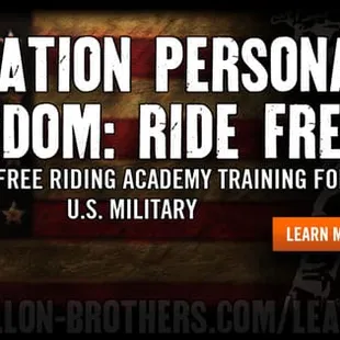 LEARN TO RIDE A MOTORCYCLE Operation Personal Freedom; Ride Free  To thank the millions of people who have courageously defen...