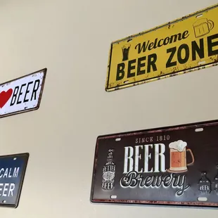 Dam beer signs.