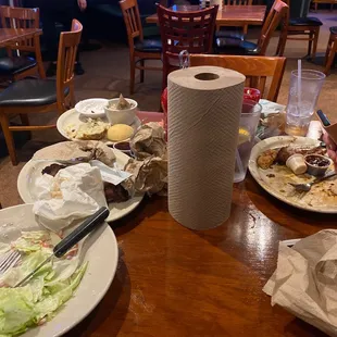 Plates sitting for 20 minutes after we were finished.  No one cleaning up.