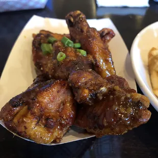 Korean BBQ, Wednesday&apos;s wing night.  $6/6 wings.  $12/12