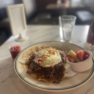 HUEVOS RANCHEROS* with fruit