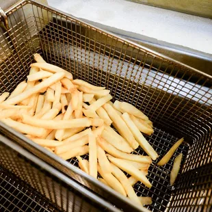 a basket full of french fries