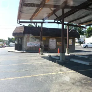 an empty parking lot