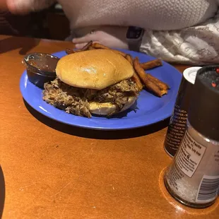 House-Made Pulled Pork Sandwich with Sweet Potato Fries