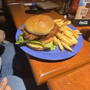 Buffalo Chicken Sandwich with Seasoned French Fries