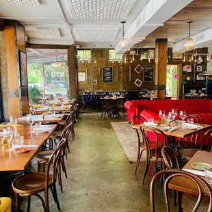 the dining area of the restaurant