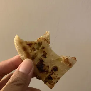 Scallion pancake, hair that's not mine