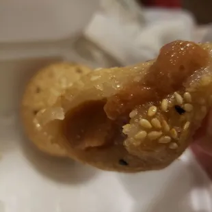 Sweet creamy salt egg sesame ball