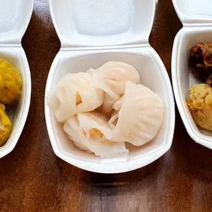Shumai Pork and Shrimp, Har Gow, Bean Curd Skin Roll