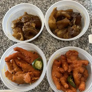 Chicken feet and beef tendon