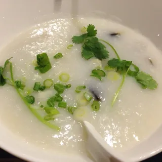 Fish And Century Egg With Cilantro Congee