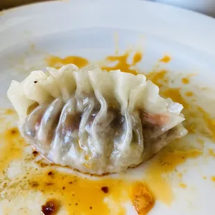 a dumpling on a plate