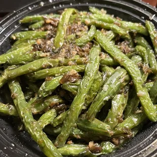 String Beans with mustard greens