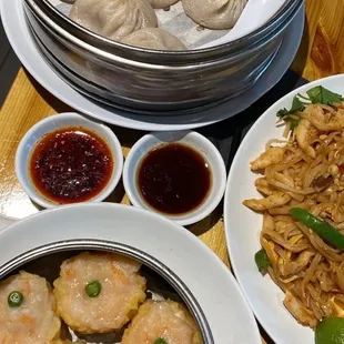 Shrimp Siu Mai, Pork Soup Dumplings, Pad Thai