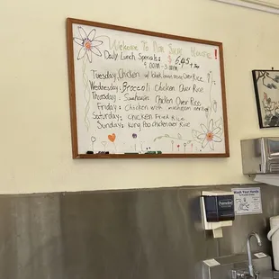 Daily specials menu
