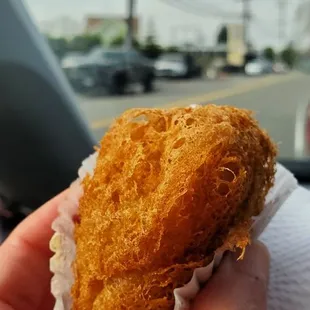 Crispy Taro Puffs (with pork).  Super yummy with a perfect crips.