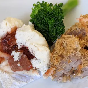 BBQ pork bun and crispy taro puff