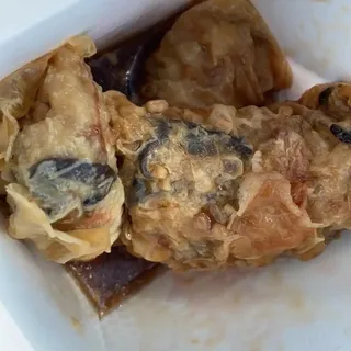 Steamed bean curd with pork and veggie/