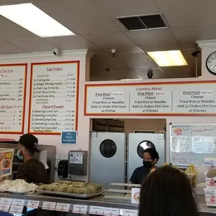 Current menu and front counter