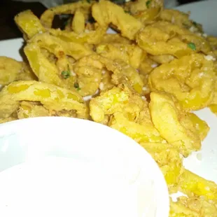 Fried Nanna pepper rings.