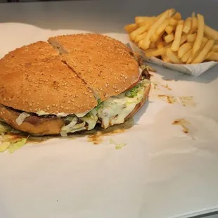 Roast Beef Muffuletta and French fries