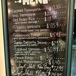 Specials menu on Dec 28, 2023