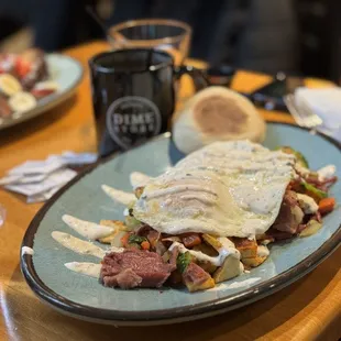 Corned Beef  hash with an over easy egg