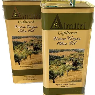 two cans of olive oil