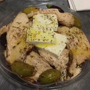 Large Greek salad with smoked chicken is to die for! Their feta is no lie the best I've ever had