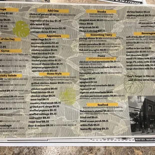 Updated menu 8/14/22