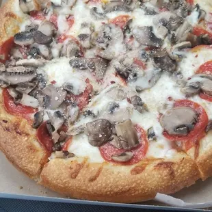 MUSHROOM AND PEPPERONI PIZZA