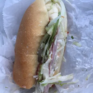 Half of an Italian cold cut (cold) YUMMY YUMMY IN MY TUMMY!