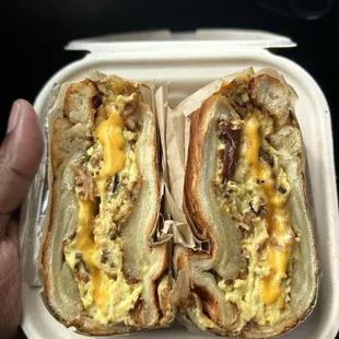 Bacon, egg, and cheese croissant.