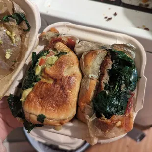 This was was an inedible mess.  Bread was soaked with grease.