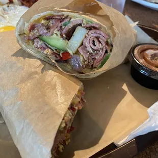 Breakfast Burrito with turkey bacon