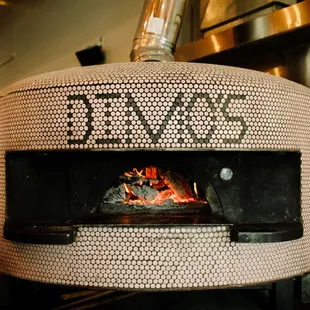 a brick oven in a kitchen