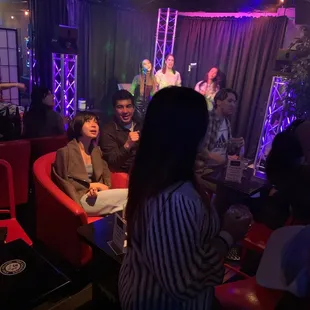 a group of people at a party