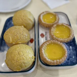 Pineapple bread and egg tarts